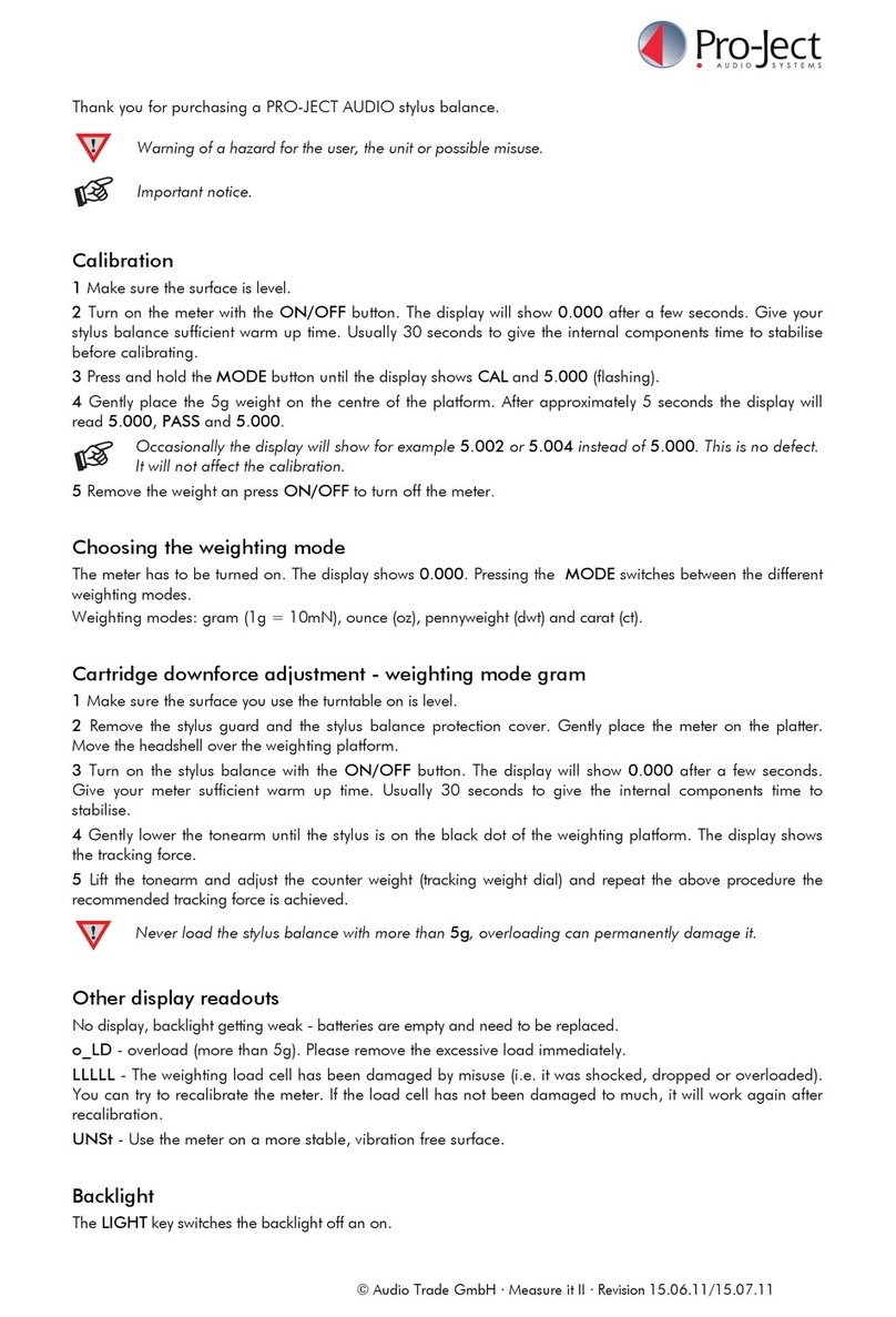 Pro-Ject Audio Systems Stylus Balance User manual