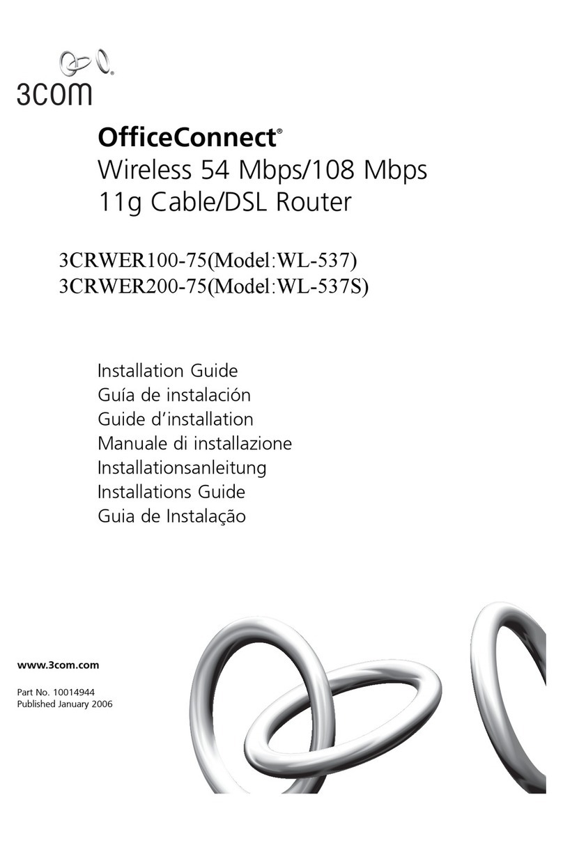 3Com 3CRWER100-75 - OfficeConnect Wireless 54 Mbps 11g Cable/DSL... User manual