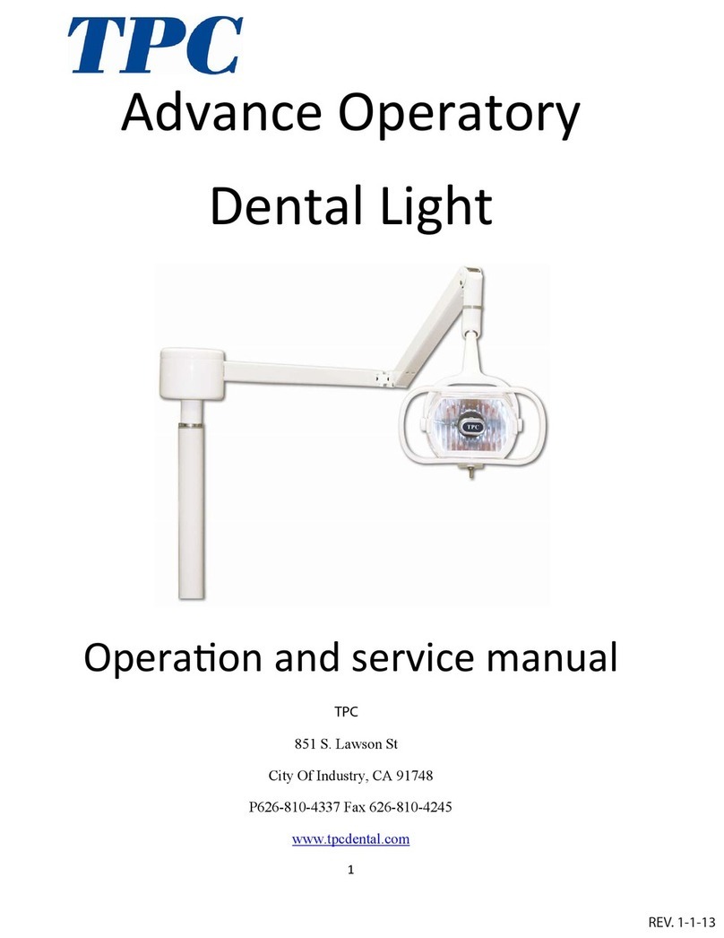 TPC L700 Lucent Dental Light Operation and service manual