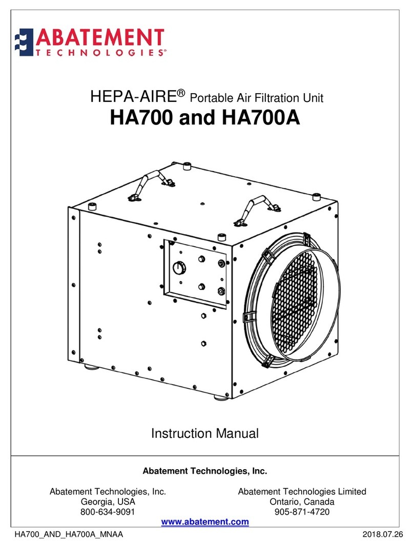 ABATEMENT HEPA-AIRE HA700 instruction manual