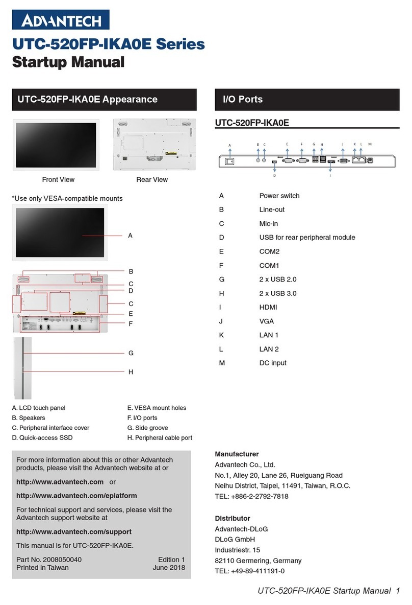 Advantech UTC-520FP-IKA0E Series Installation and operation manual