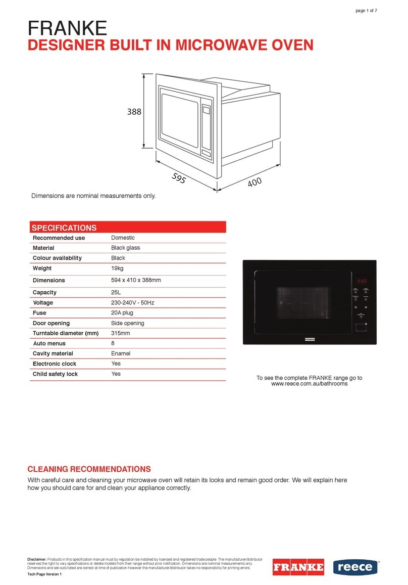 Reece Franke Designer Series installation instructions