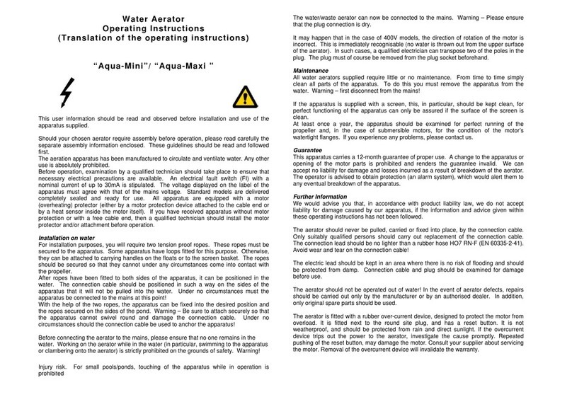Linn Aqua-Mini operating instructions Linn Aqua-Mini operating instructions