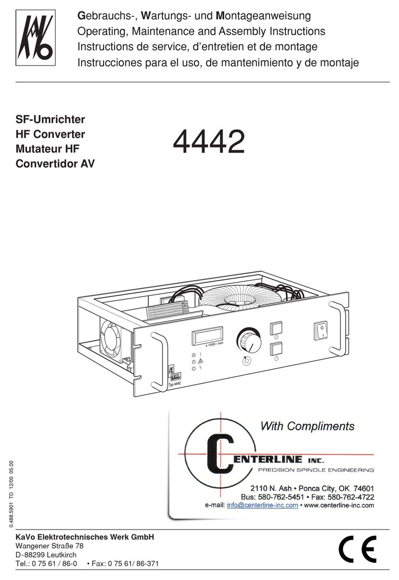 KaVo EWL 4442 Operating, Maintenance and Assembly Instructions KaVo EWL 4442 Operating, Maintenance and Assembly Instructions