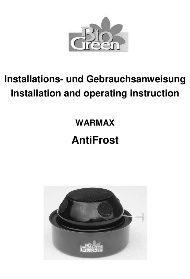 Bio Green WARMAX AntiFrost Installation and operating instruction