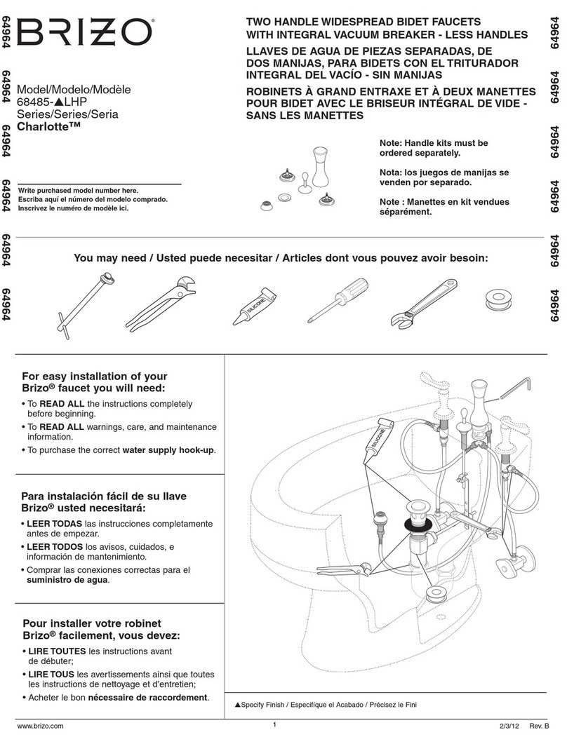 Brizo Charlotte 68485-LHP Series User manual