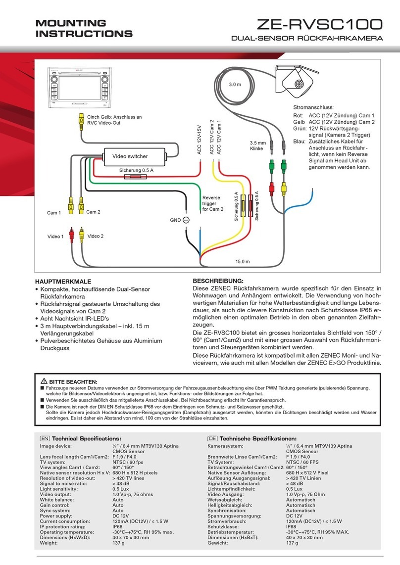 ZENEC ZE-RVSC100 Mounting instructions
