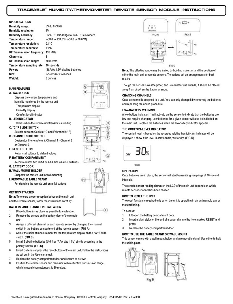 Control Company Traceable 4381 User manual