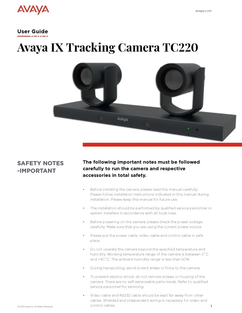 Avaya IX Tracking Camera TC220 user guide