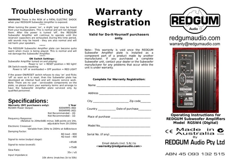 Redgum RGSW4 operating instructions