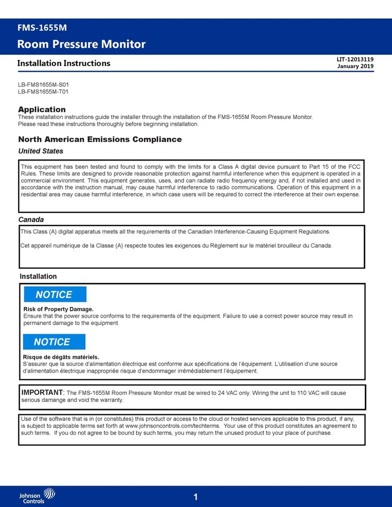 Johnson Controls FMS-1655M installation instructions Johnson Controls FMS-1655M installation instructions
