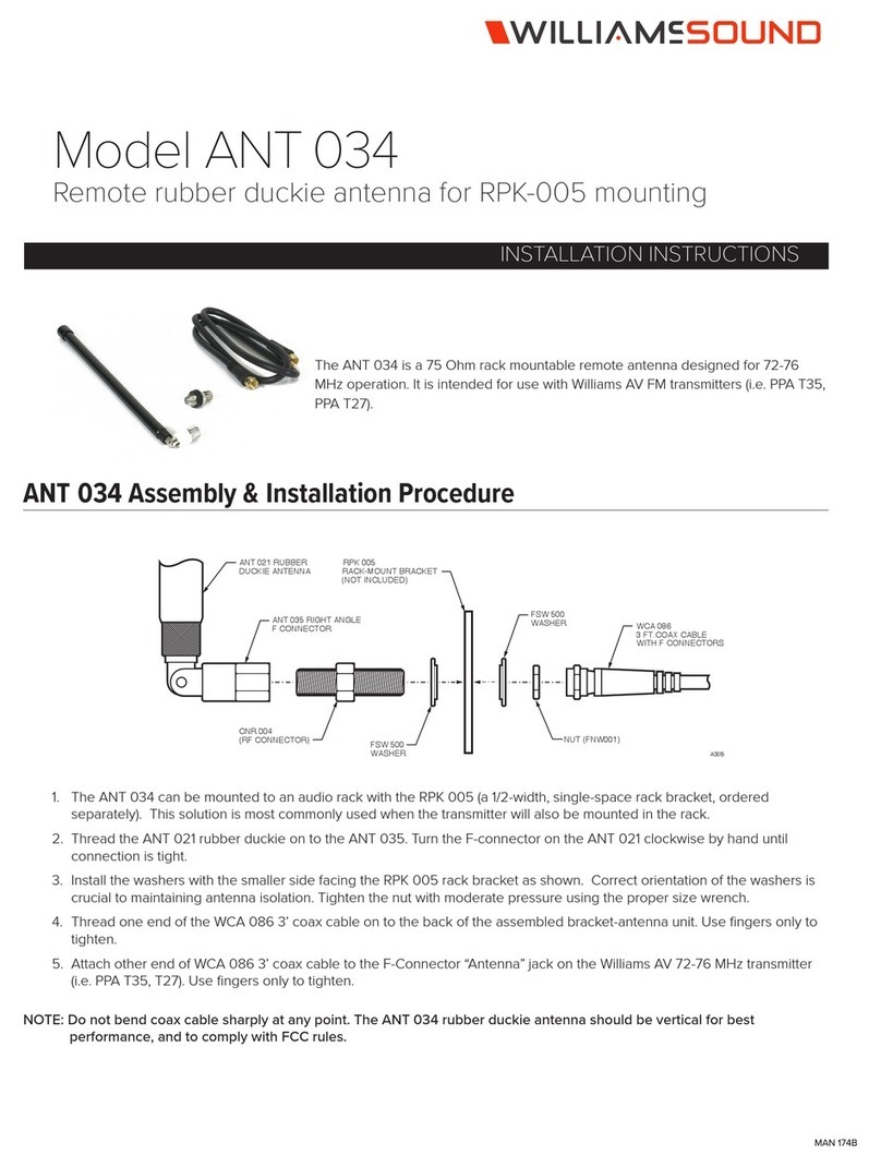 Williams Sound ANT 034 installation instructions