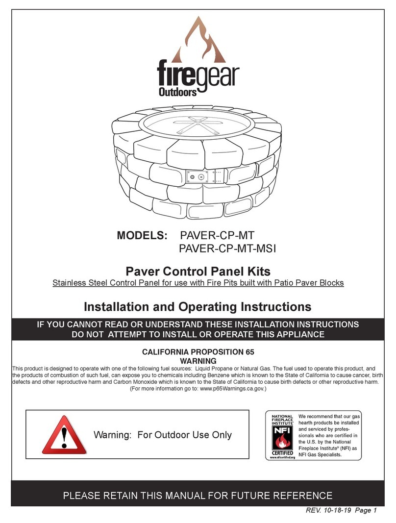 Firegear PAVER-CP-MT Installation and operating instructions Firegear PAVER-CP-MT Installation and operating instructions