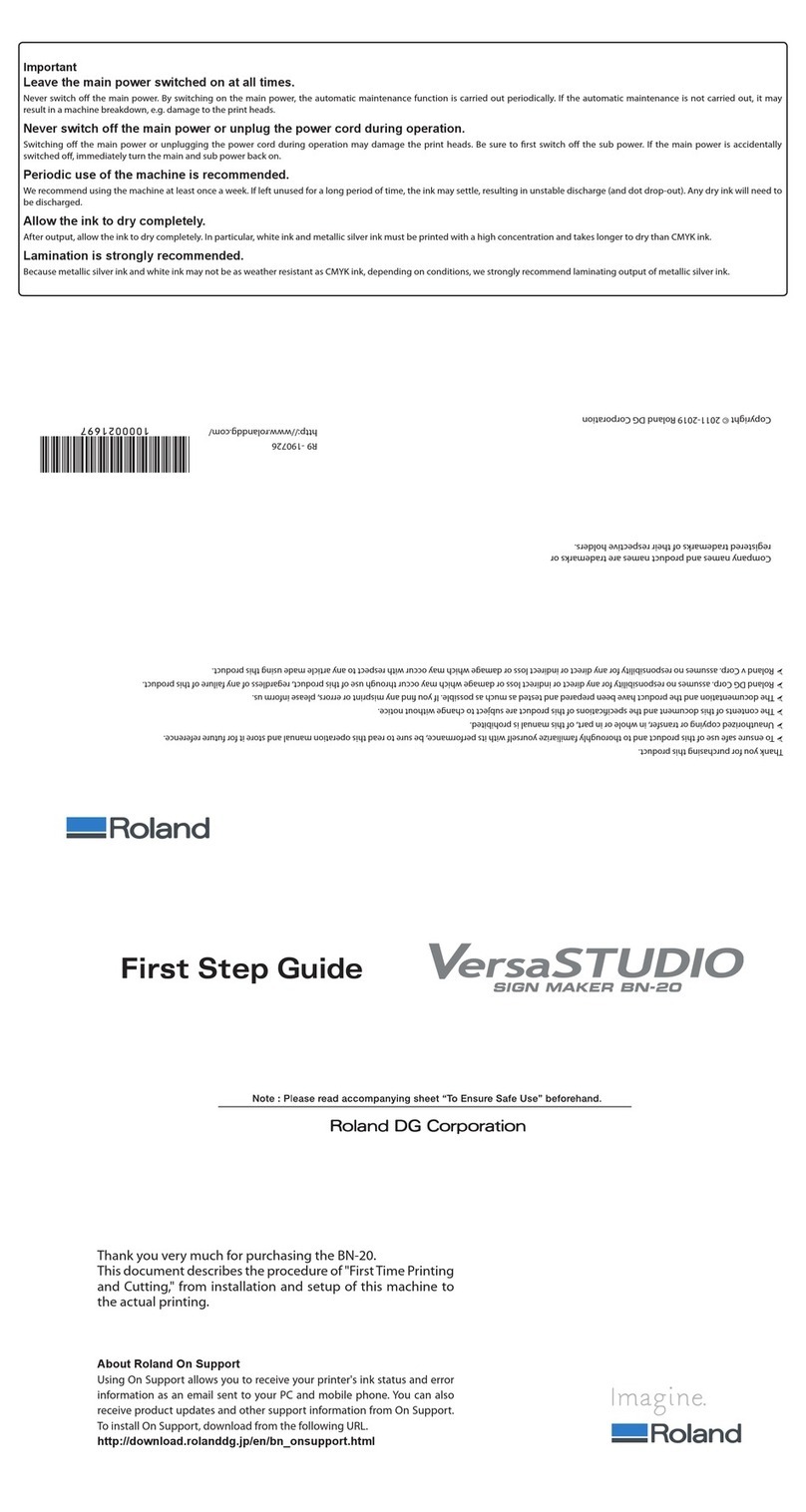 Roland VersaStudio BN-20 User manual