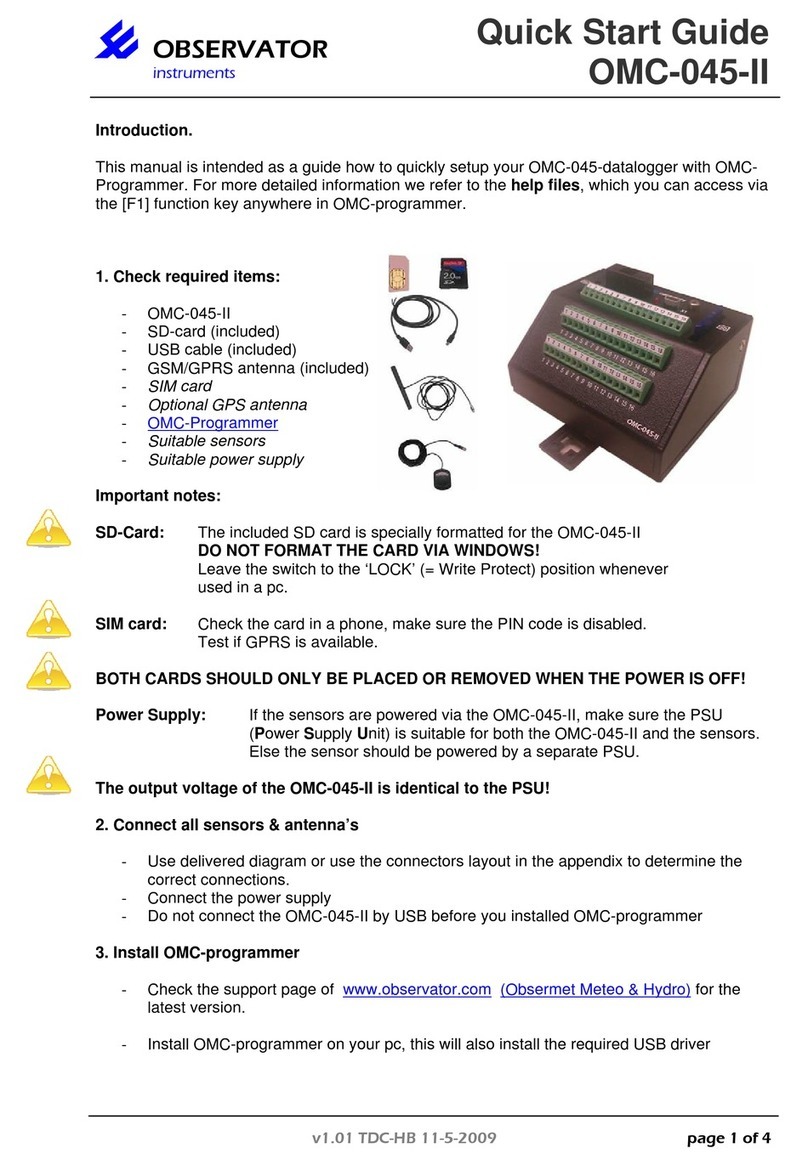 Observator OMC-045-II quick start guide