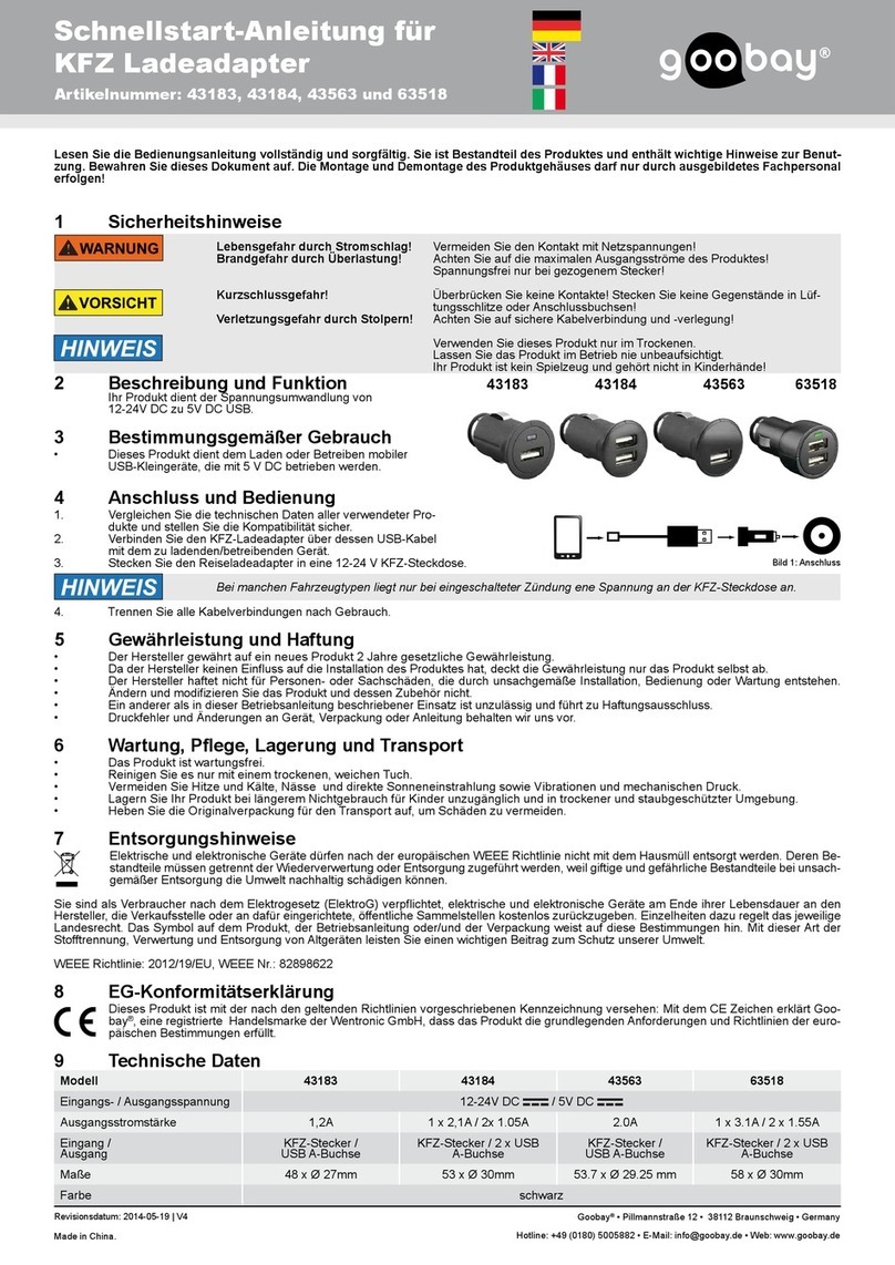 Goobay 43183 quick start guide