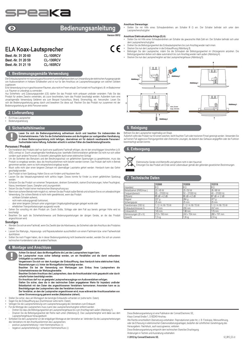 Speaka CL-100RCV operating instructions