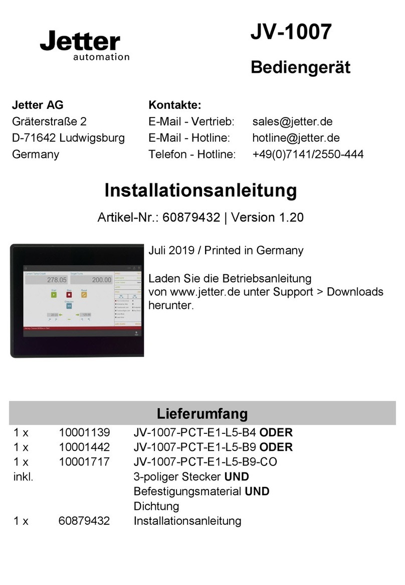 Jetter JV-1007 User manual