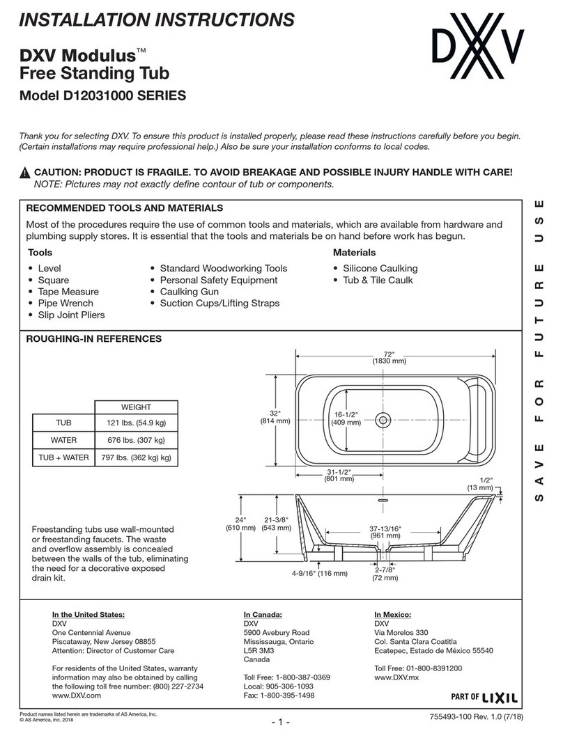 DXV Modulus D12031000 Series installation instructions DXV Modulus D12031000 Series installation instructions
