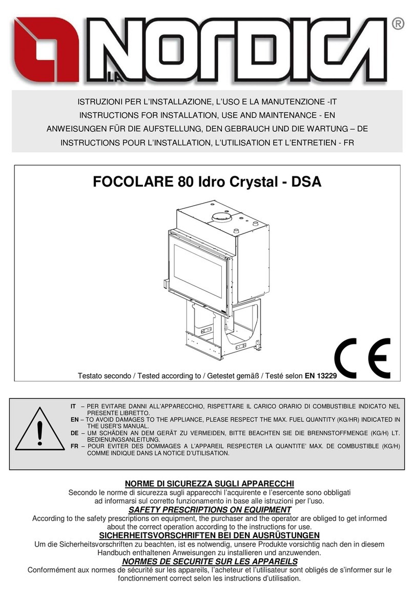 LA NORDICA Focolare 80 Idro Crystal DSA Instructions for installation, use and maintenance