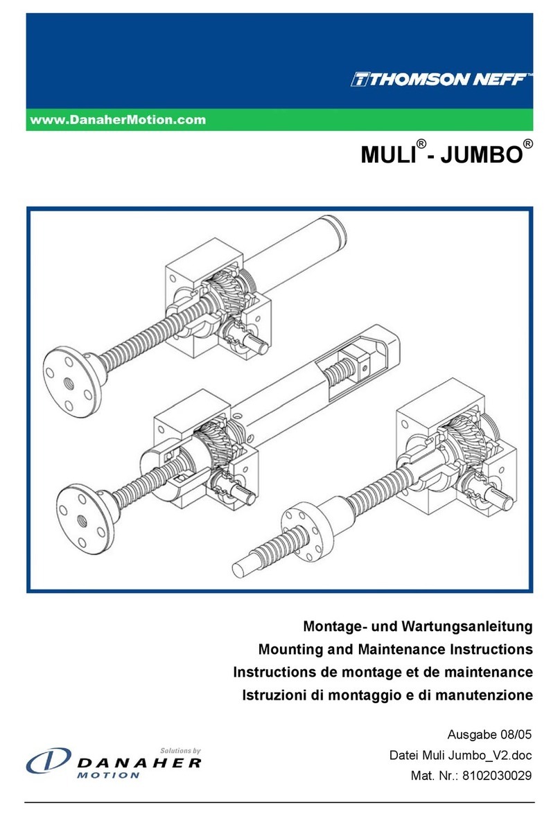 Danaher Motion THOMSON NEFF MULI Series Mounting and Maintenance Instructions