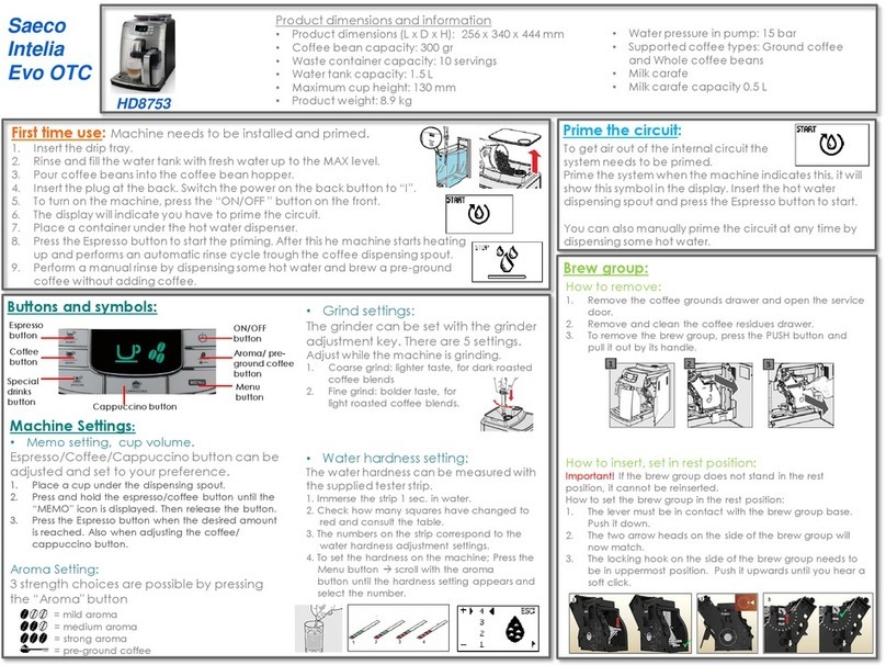 Saeco Intelia Evo OTC HD8753 manual