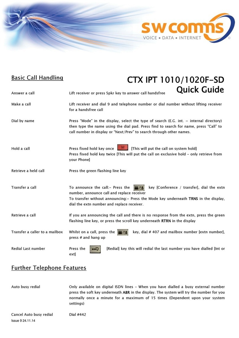 Toshiba CTX IPT 1010F-SD User manual