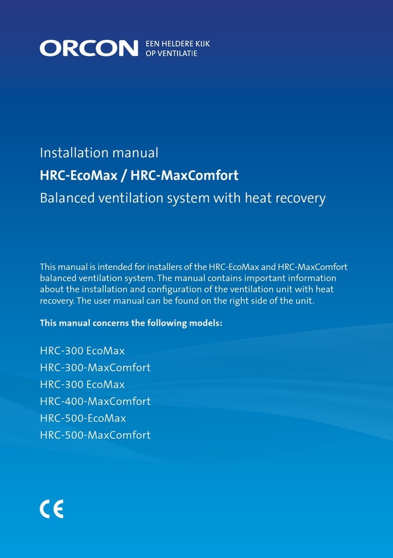 Orcon HRC-EcoMax Series installation manual