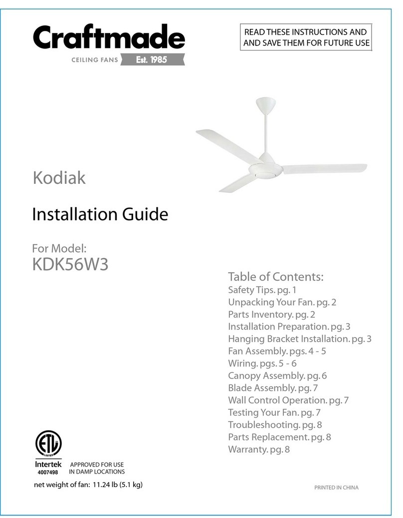 Craftmade Kodiak KDK56W3 User manual