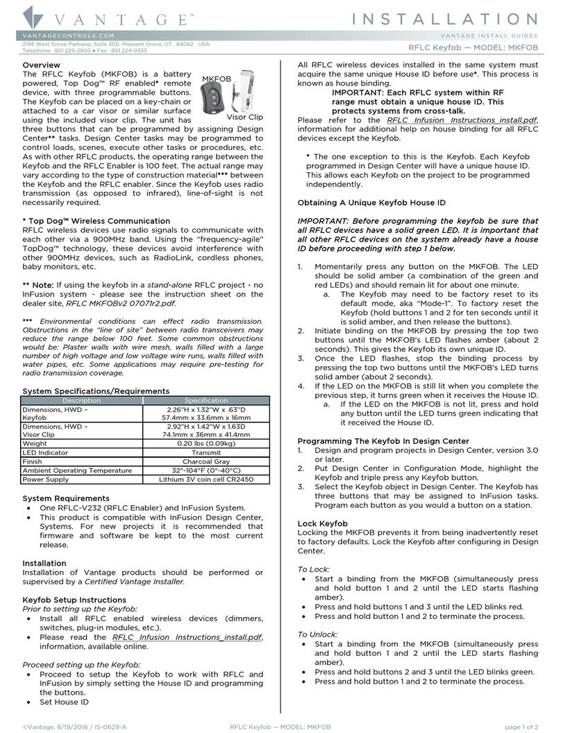 Vantage Hearth MKFOB installation manual