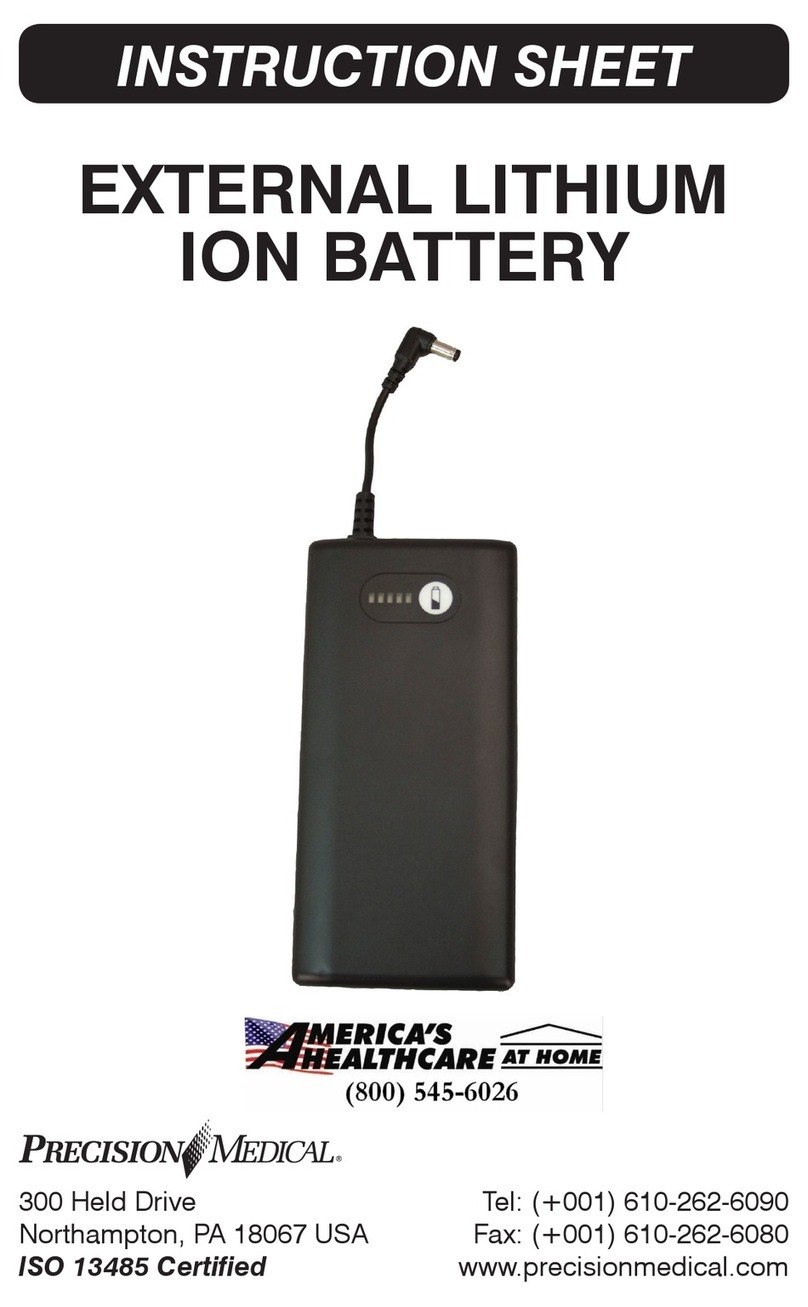 Precision Medical External Lithium ION Battery instruction sheet