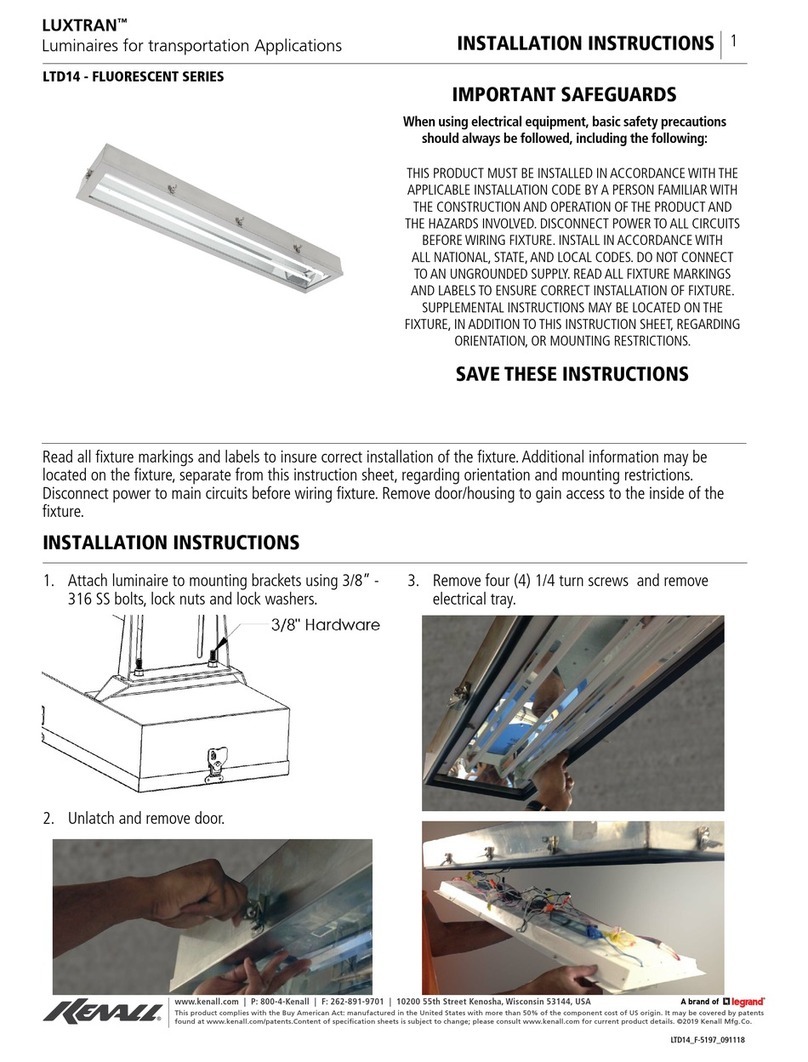 kenall LUXTRAN FLUORESCENT Series User manual