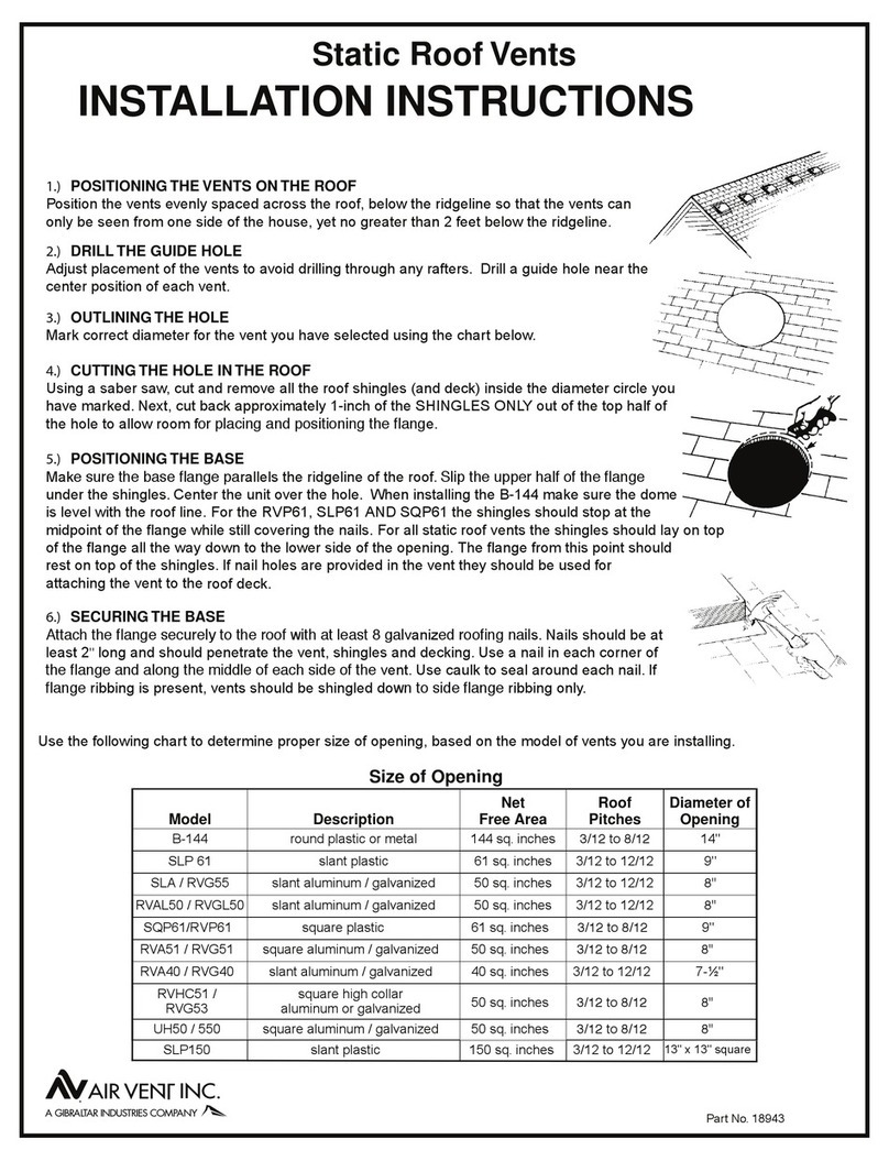 Air Vent B-144 installation instructions