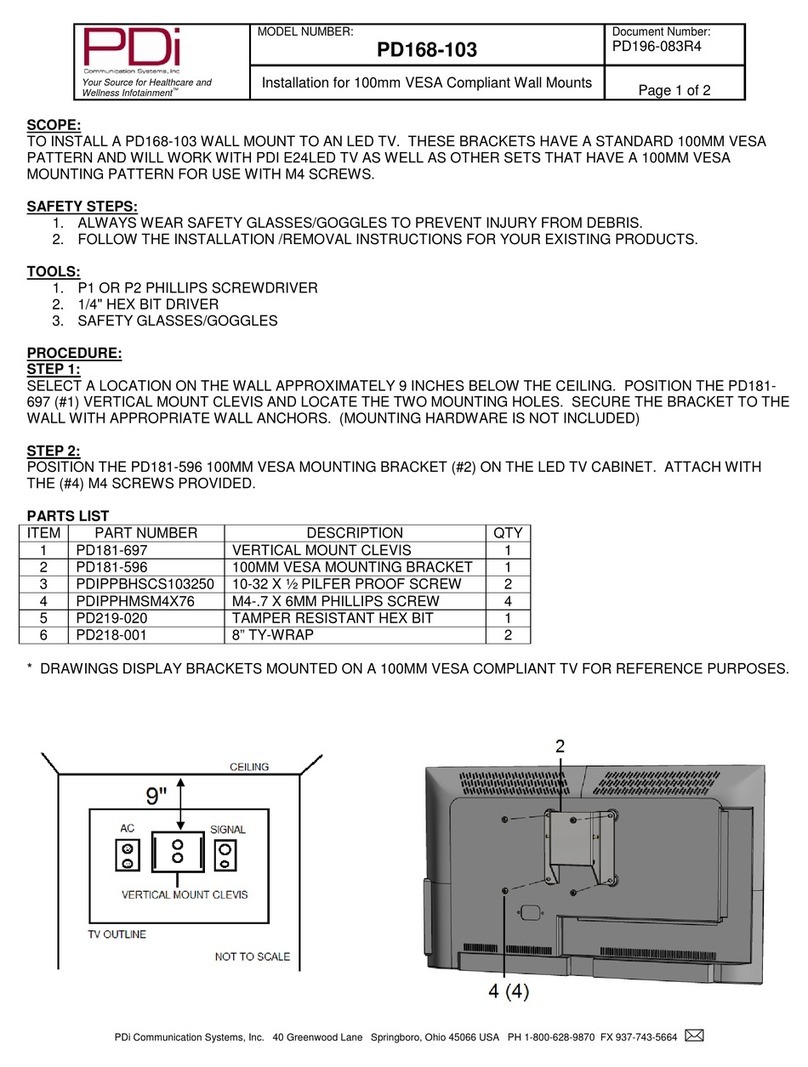 PDi PD168-103 Installation