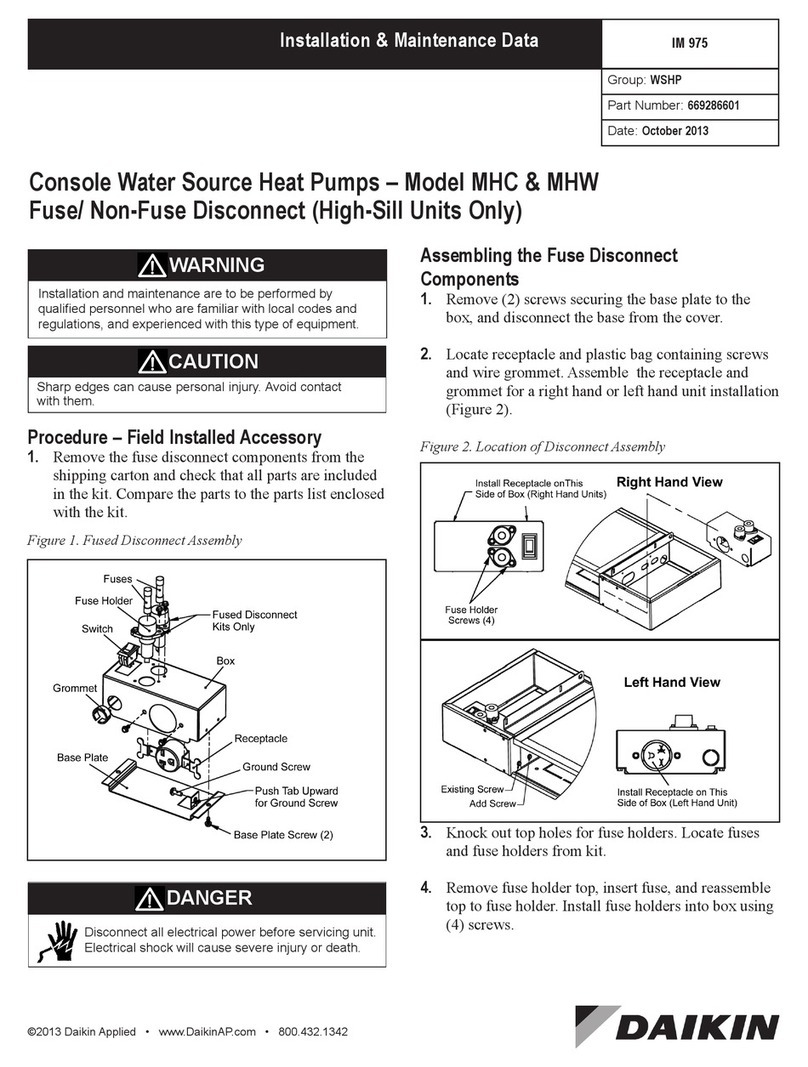 Daikin MHC Installation & maintenance data