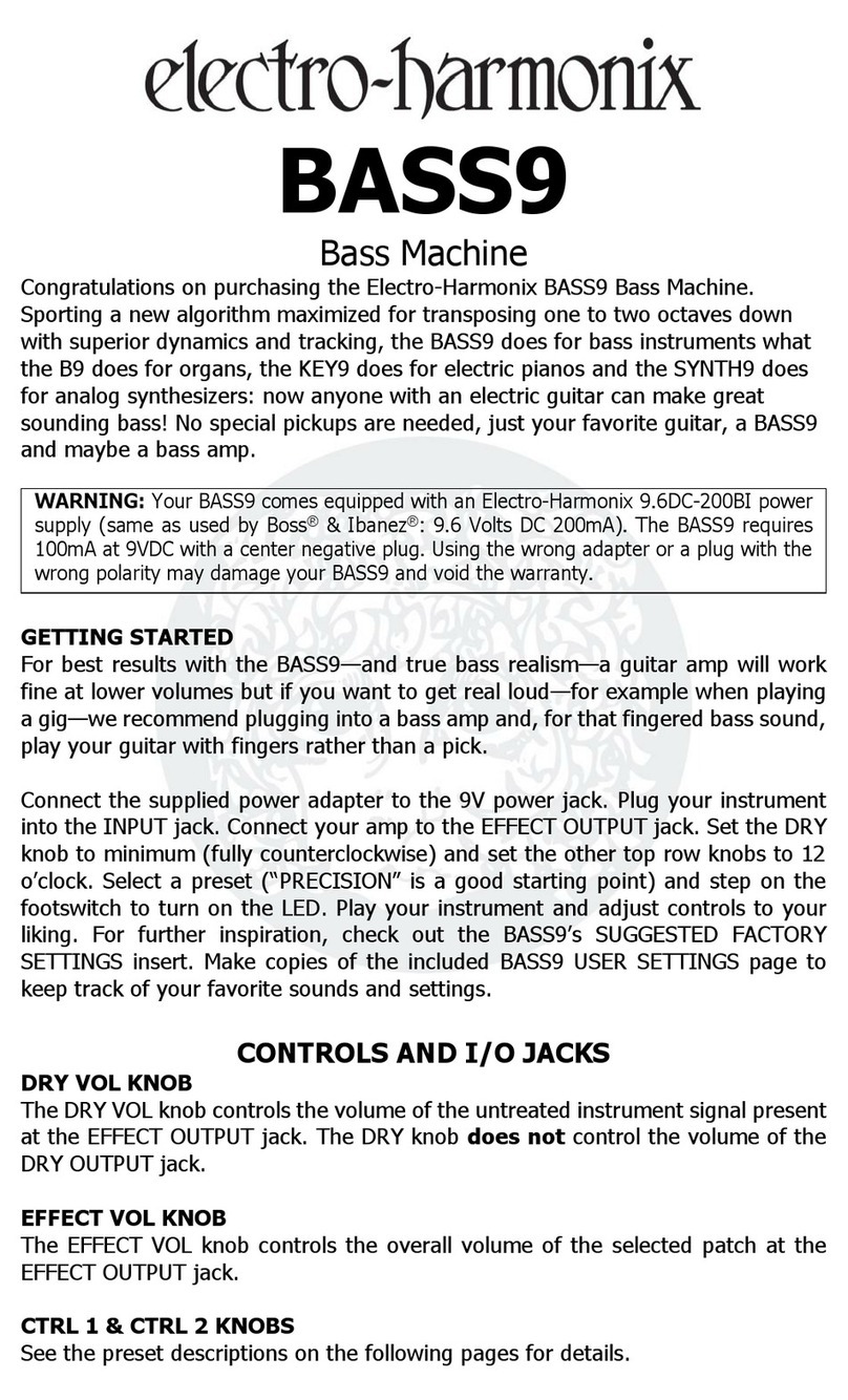 Eclectro-Harmonix Bass9 User manual