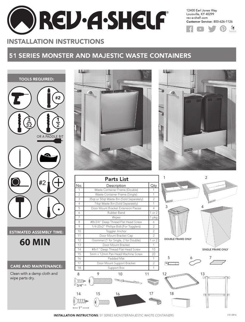 Rev-A-Shelf MONSTER 51 SERIES installation instructions