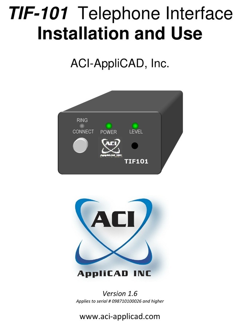 ACI-AppliCAD TIF-101 Installation and use