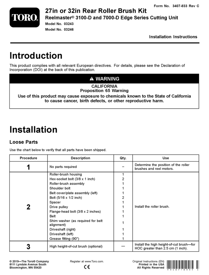 Toro 03200 Reelmaster 3100-D installation instructions