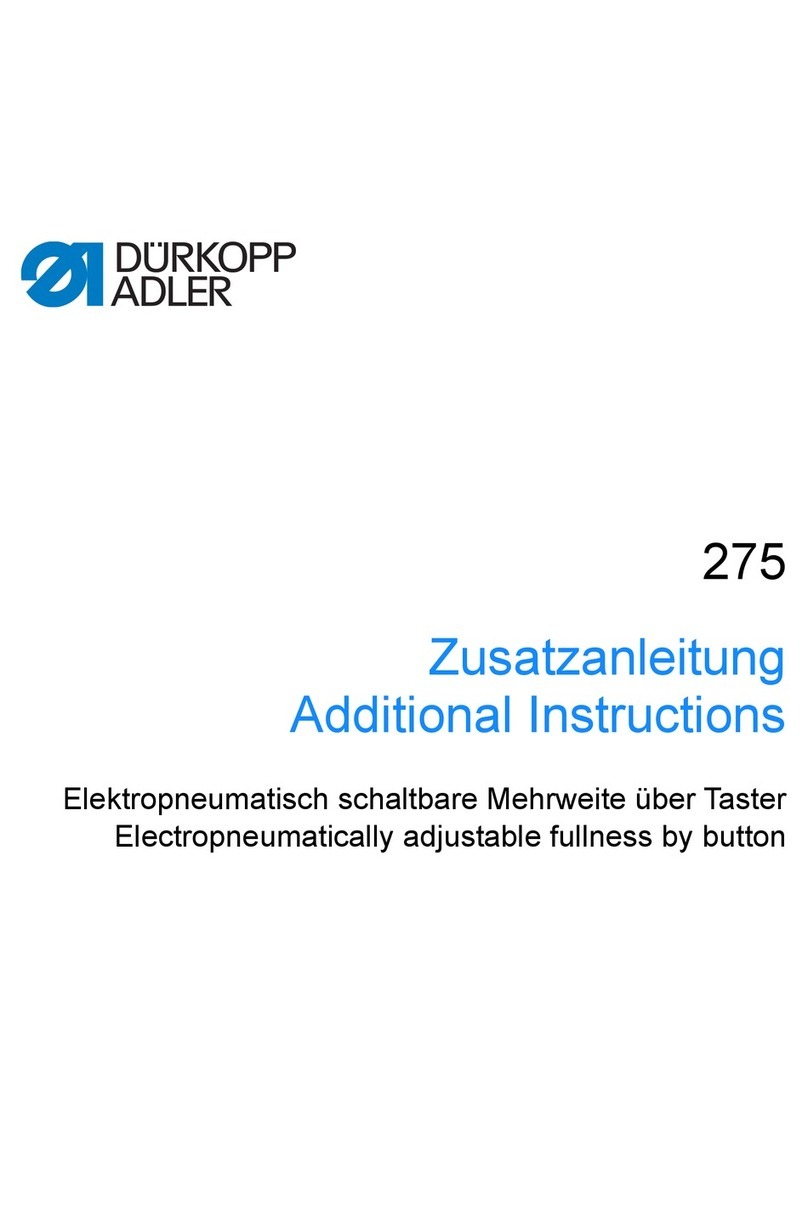 DURKOPP ADLER 275 Series Additional instructions