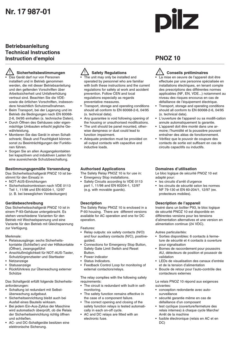 Pilz PNOZ 10 Technical instructions