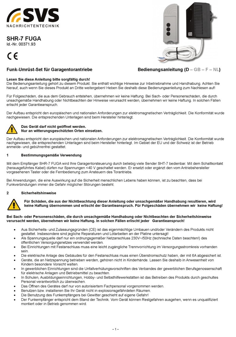 SVS SHR-7 FUGA operating instructions