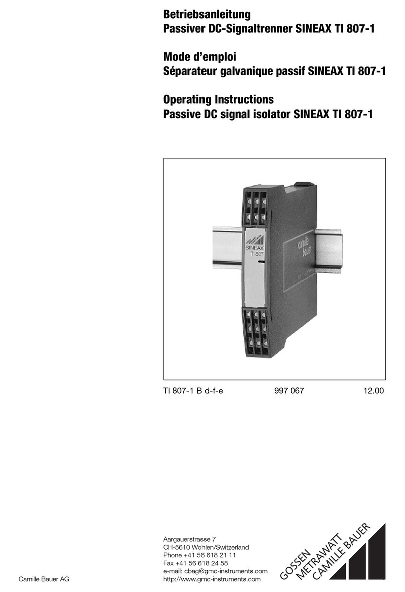 Gossen MetraWatt SINEAX TI 807-1 User manual