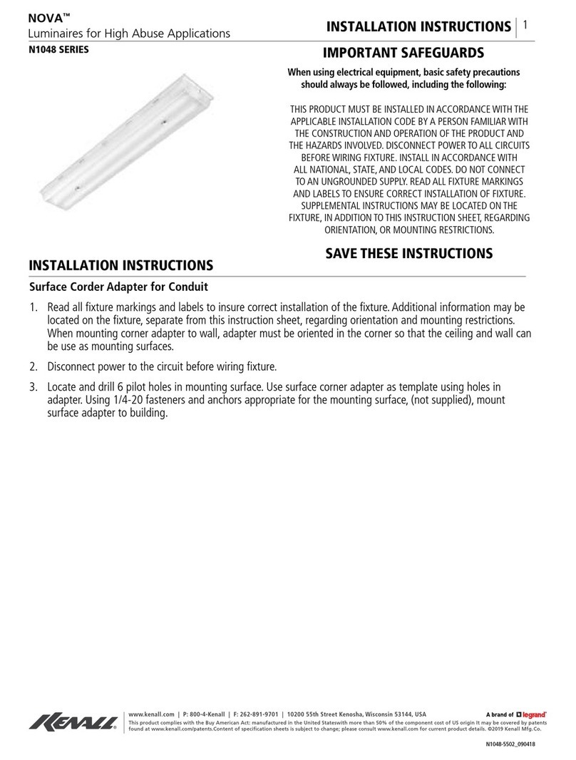 kenall NOVA N1048 Series installation instructions