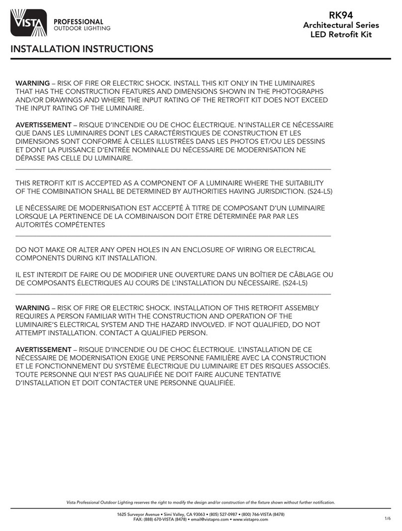 Vista Architectural Series installation instructions Vista Architectural Series installation instructions