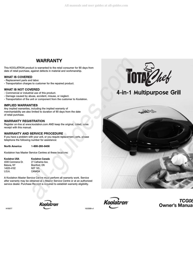 Koolatron Total Chef TCG08 owner's manual