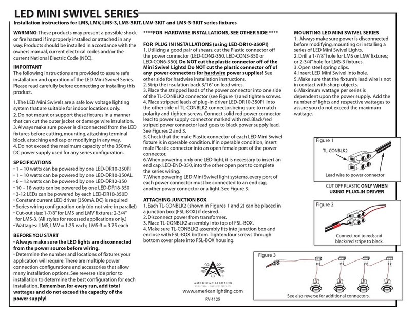 American Lighting LED MINI SWIVEL Series installation instructions
