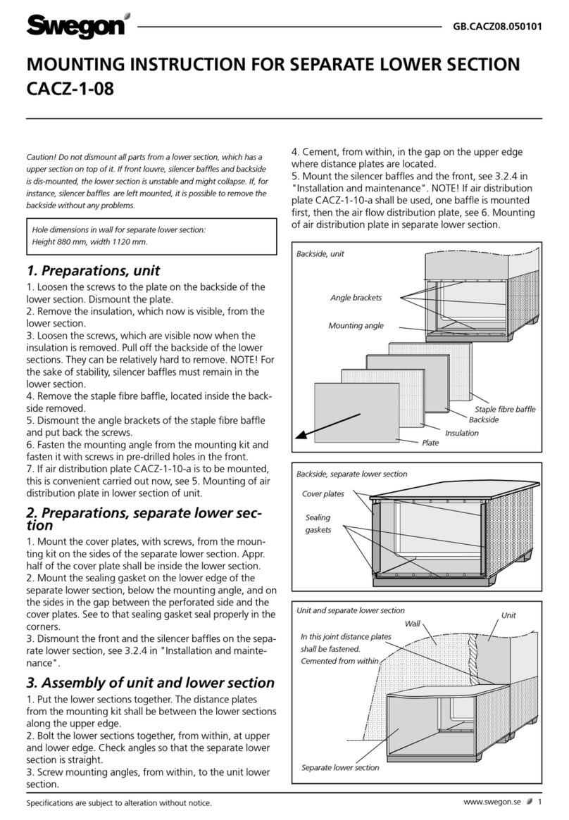 Swegon CACZ-1-08 User guide