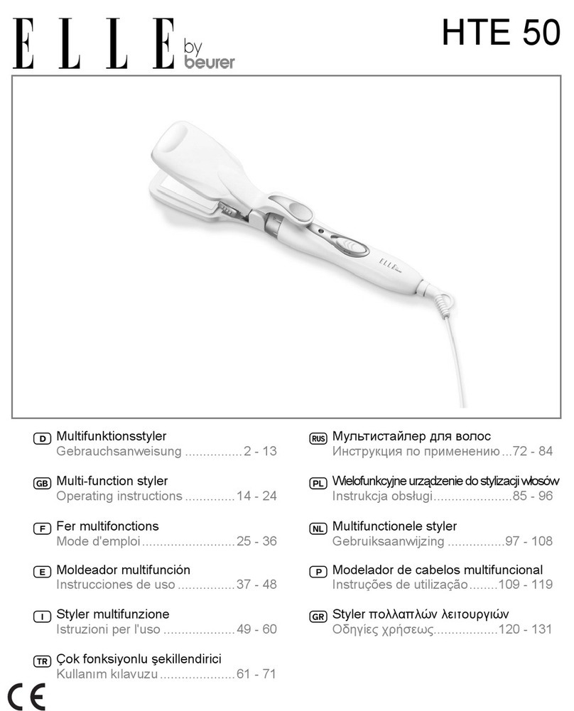 Beurer ELLE HTE 50 operating instructions