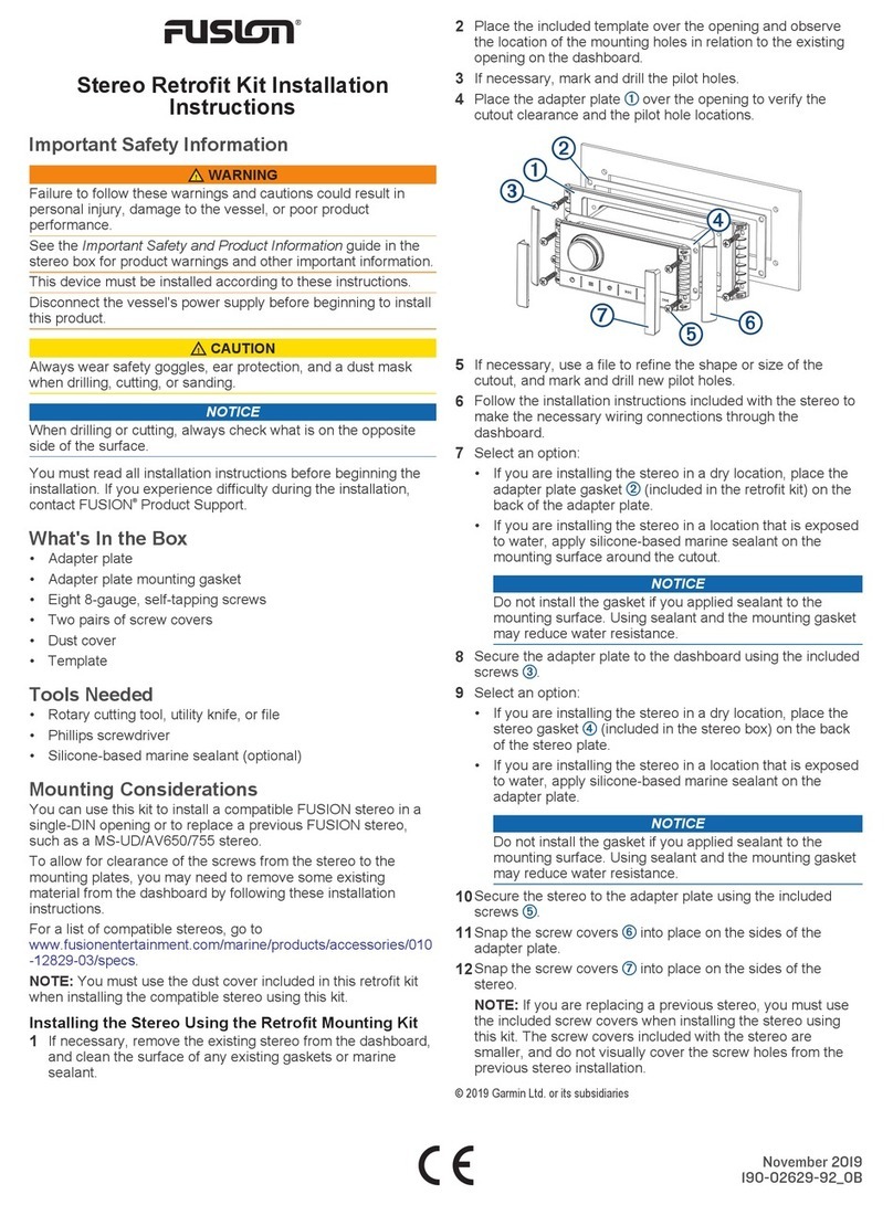 Fusion Stereo Retrofit Kit User manual Fusion Stereo Retrofit Kit User manual